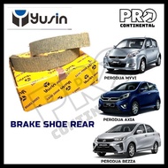 YUSIN PERODUA MYVI AXIA BEZZA REAR BRAKE SHOE KIT [1 SET (LH+RH)]