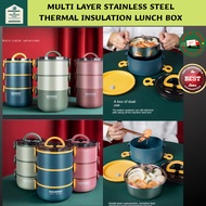 Stainless Steel Thermal Insulation Lunch Box Multi-Layer Portable School Office Worker Large-capacit