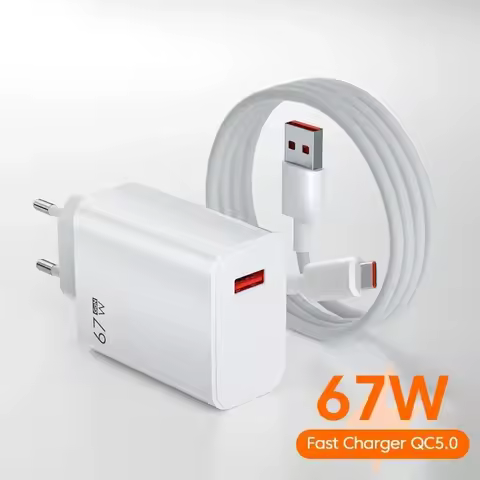 67W Fast Charging Charger USB Adapter Standard Charge Head Type-C Mobile Phone Type C Cable for Xiao