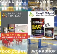 DARK GREY 012 ( 5L ) APPLE BRAND EPOXY • Floor Coating / Heavy Duty Protection / EPOXY PAINT / CAT EPOXY LANTAI / FLOOR CERAMIC TILES CEMENT