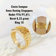 cincin sempoa emas kuning singapore 916 ring 18 386Ct Top