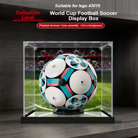3mm Dustproof Display Box for lego 43019 Football Soccer Ball Model Display Case Storage Box Organiz