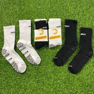 Wildcat Crew XLite Short Socks Anti Slip Sports Futsal Football Black and White Socks ART P9U1