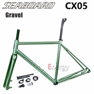 SEABOARD CX05 Disc brake version CD Ultralight Road Bike TSUNAMI Frame Carbon Fiber Front Fork Through shaft version 700 * 23c / 25c / 28c / 38c / 42c steel frame Renault 520, TSUNAMI road bike frame including seat tube bicycle accessories parts