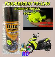 Pilok Hijau Stabilo 9014 Diton Premium Fluorescent Yellow 9014 Cat Semprot Velg Sepeda Motor Mobil Helm