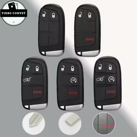 YINBO Smart Remote Car Key Shell Fob For Jeep Renegade Compass 2/3/4/5Button Auto SUV Keyless Entry 
