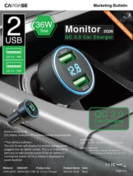 CAPDASE CAR CHARGER 2 USB ชาร์จในรถ 2 ช่อง 2Q36 (36W) #สินค้าพร้อมส่งและเคลมจากไทย #ราคาปลีกและส่ง