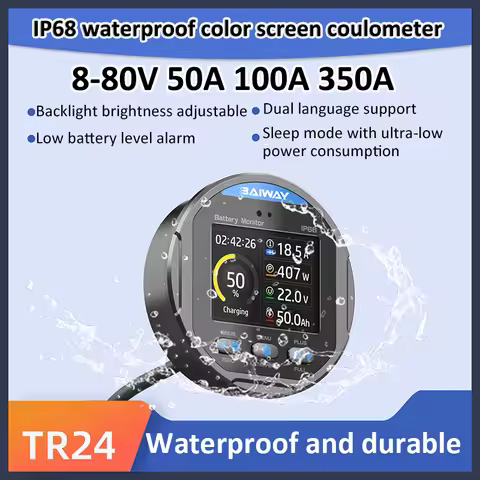 DC 8-80V 50A 100A 350A Battery Tester Waterproof Coulometer Vehicle Battery Capacity Indicator Ammet