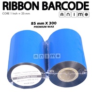 RIBBON Barcode PREMIUM WAX 85 X 300 METERS - Ribbon Premium Wax 85x300 M Barcode Printer Ribbon