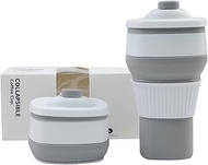 2 Pack Silicone Collapsible Cups Foldable Coffee Mugs with Lid Leakproof for Home, Office, Travel, G