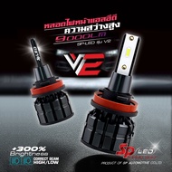 หลอดไฟรถยนต์ LED ยีห้อ SP-LED รุ่น V2 (ปลั๊กเดิมตรงรุ่น) ขั้ว H4 /H11/HB3(9005) /HB4(9006) ความสว่าง