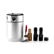 Universal Racing Baffled Hộp Thu Dầu 2 Cổng Tách Dầu Với Van Có Thể Tháo Rời (Bạc/2 Cổng)