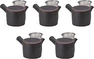 Set of 5 Kuro Teapot [6.7 x 9 x 3.2 inches (350 cc)] | Setomonohonpo