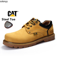 colonyy Caterpillar New Men Outdoor Steel Toe Safety Shoes Classic Leather Shoes Low Top Nubuck Cowhide Work Shoes Men's Shoes