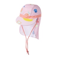 韓國 OZKIZ - 抗UV兒童防曬護頸遮陽帽-夏日水果-淺粉紅 (FREE)