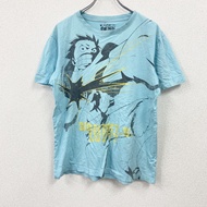 古著海賊王D淨化草本飛短袖動漫T卹，淺藍色，XL碼
