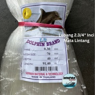 030MM X 70MM (2.3/4" Inci) X 40MD X 91.4Mtr Jaring Pukat Ikan/Mata Lintang / Isi Kosong / Warna Puti