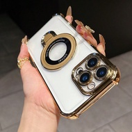 ที่ยึดโทรศัพท์ แม่เหล็กใช้ร่วมกับไอโฟน 16 15 โปรแม็กซ์ ตัวเคสชุบ ปลอกทึบแสง กันกระแทก ใช้ได้กับ ไอโฟ