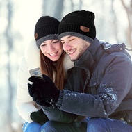 HITAM Women's Hat Knitted Wool Winter Beanie Hat Men Women Winter Beanie Hat - Black S9B2 korean sty