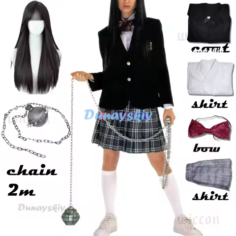 Halloween Gogo Yubari Cosplay Black Uniforms The Movies Kill Vol.1 Bill Costume Gogo's School JK Ski