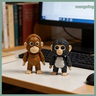 [WX]2Pcs 3D Printed Monkey Figurine Movable Joints Mini Orangutan Statue Fidget Toy Home Office Desk