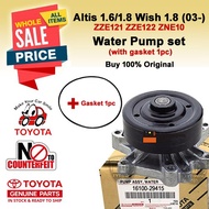 Altis 1.6/1.8 (2001-06) Wish 1.8 (03-) Water Pump ZZE121 ZZE122 ZNE10 16100-09151 16100-29415 TOYOTA