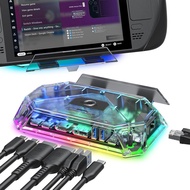 JSAUX RGB Docking Station for Steam Deck (OLED)/ROG Ally/Legion Go, 12-in-1 Handheld Dock with 4K@12