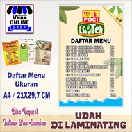 Cetak Poster Daftar Menu Es Teh