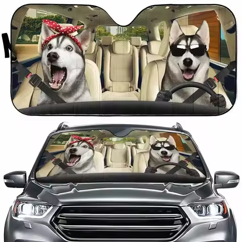 Greture Husky Dog Windshield Sun Shade for Car SUV Truck Front Window Sun Shade Visor Shield Cover 5