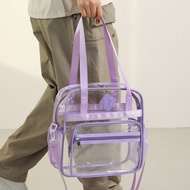 Multi-Pocket Transparent PVC Travel Bag Concert Sports Event Transparent PVC Shoulder Handbag