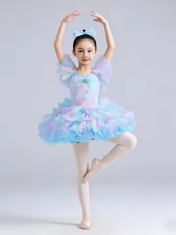 June 1 children's tutu dress performance clothes kindergarten girls cute princess dress ballet veil 