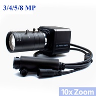 4K HD Digital Industrial IP Camera with CS Mount Lens 6-60mm 3/4/5/8MP Indoor Security Surveillance
