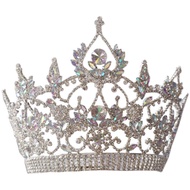 HIMSTORY Dubai Thai Luxury Big AB Rhinestones Wedding Round Tiaras Saudi Arabia Queen Princess Crown