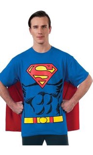 (Adult) Superman T-shirt with Cape (成人) 超人T 恤連披肩 Cosplay Costume 角色扮演服裝