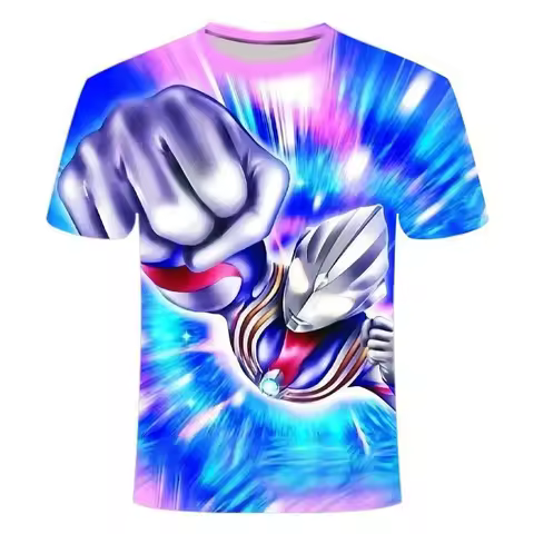 2026 New Kid Anime Ultraman Tiga T Shirt Boy Clothing Kids Boys T Shirt Children Summer Short Sleeve