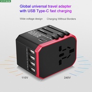 Global Universal Adapter Plug with 4 USB Travel Adapter Type C Charger UK US EU AUS Charging Power Adaptor USB Charger