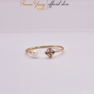 VT34 - 8 -9 mm Freshwater White Pearl Bracelet and Zirconia Stone, High Quality Gold Plated