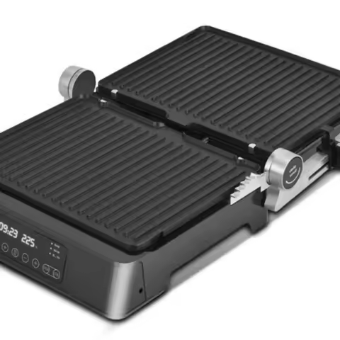 2 in 1 Grill Press Smart Display Electric Panini Grill Panini Press Detachable Plates Cooking Applia