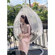 Modern Pink Ao Dai with Outstanding Luxurious Buttons - Lyna Store 1993