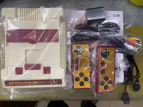8bit C-60 Retro AV output TV Video Game Console for FC/Dendy Games with Two 1.5M Gamepads Built-in 1