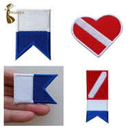 [kokiya] International flag of signal Alpha /Scuba Dive diver Flag Embroidery Patch
