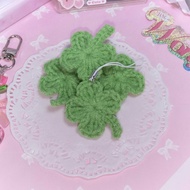 Clover leaf Keychain | Clover knitted keychain