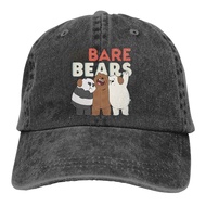 we retro denim cap hat bare bears adjustable sports baseball hat