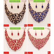 BISA FASHION ACCESSORIES BOLLYWOOD INDIA KALUNG EMAS SUBANG WANITA GOLD NECKLACE JADE ZIRCONIA SUPER