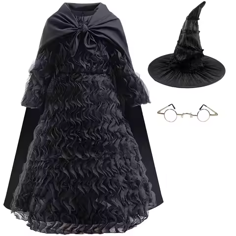 Evil Elphaba dress Halloween performance costume cospla special occasion costume 4-12 years old blac