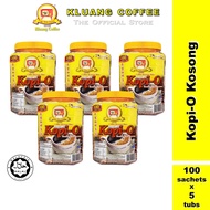 Kluang Black Coffee Cap Televisyen Kopi-O Kosong (100 sachets x 5 tubs) Kopi Kluang Cap TV