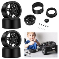 4 Pek Nilon 2.2 inci Rim Roda Beadlock Rim Hab Roda Hex 12mm Rim Roda RC untuk TRX6 TRX4 G500 KM5 SC