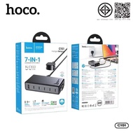 SYอะแดปเตอร์ พร้อมสายชาร์จ Type-C 7in1 แบบยืดหดได้ 63cm HOCO C151 สายยาว 1.5เมตร 6พอร์ต USB-A x1/USB