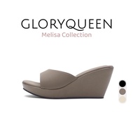 [Cutting Kecil Sugest UP 1 Size] GLORYQUEEN Melisa Collection Women Wedge Sandal Tinggi Tumit 8cm