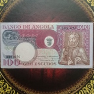 Uang Angola 100 Escudo Tahun 1973 Kondisi Aunc - Angola Portugis